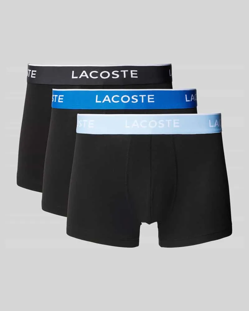 Lacoste Trunks mit elastischem Label-Bund im 3er-Pack 