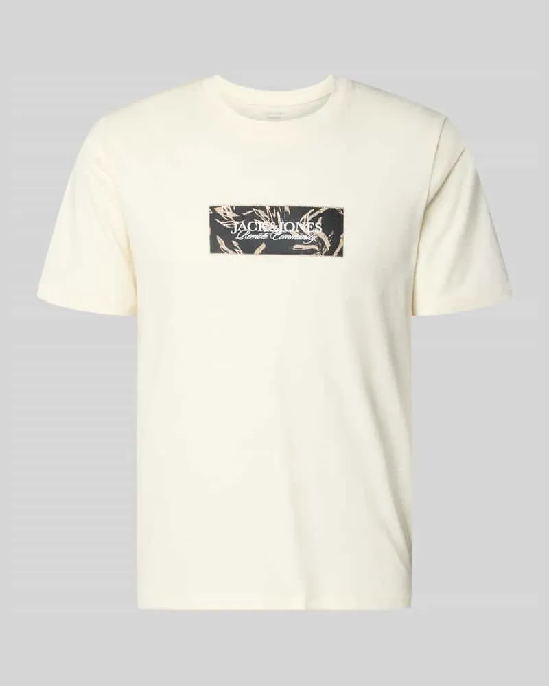 Jack & Jones T-Shirt mit Label-Print Offwhite