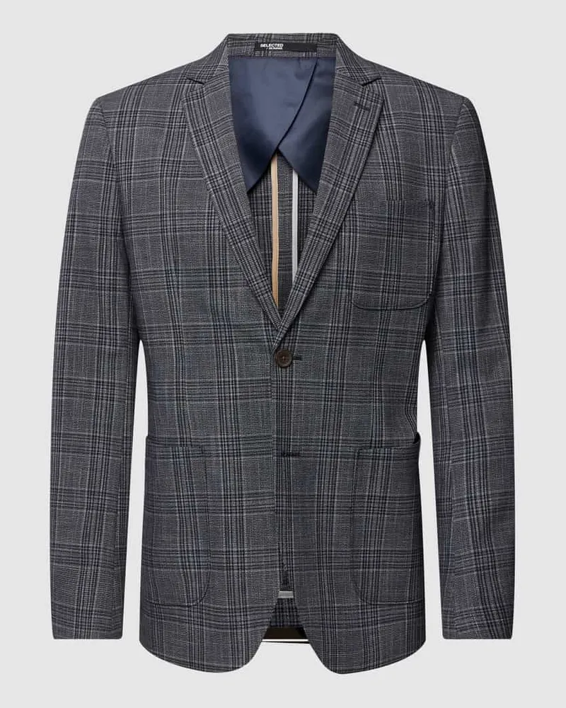 Selected Homme Slim Fit 2-Knopf-Sakko mit Tartan-Karo 
