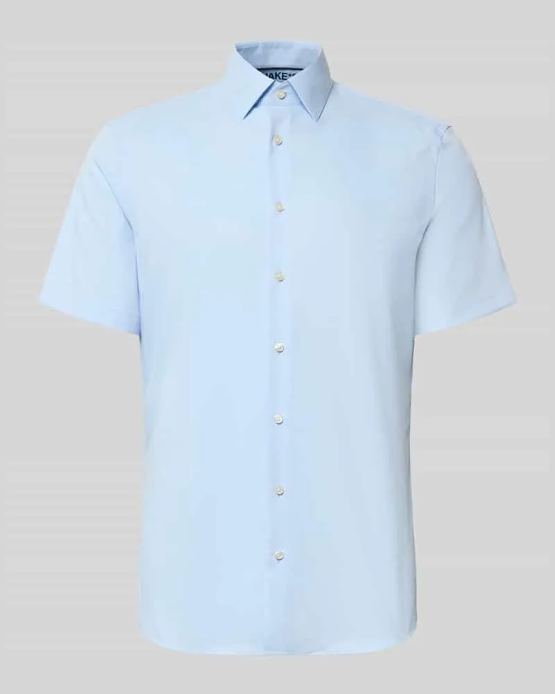 JAKE*S Slim Fit Business-Hemd mit Kentkragen Bleu