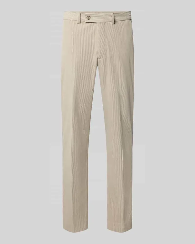 Christian Berg Straight Fit Hose in Cord-Optik Beige