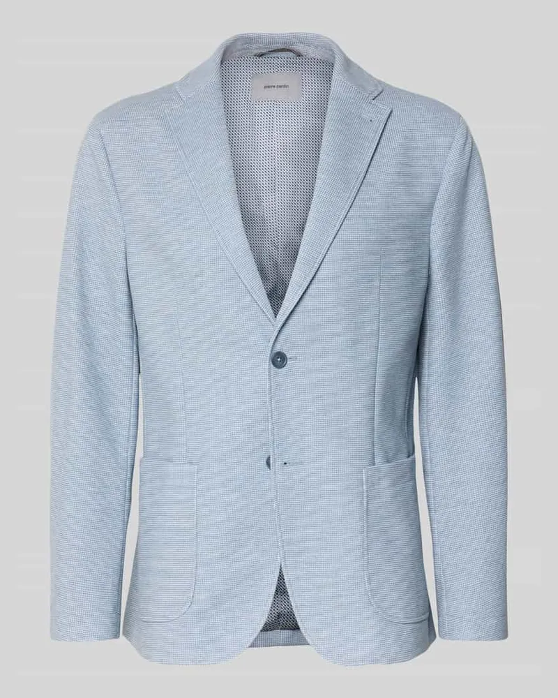 Pierre Cardin Slim Fit 2-Knopf-Sakko mit Strukturmuster Hellblau