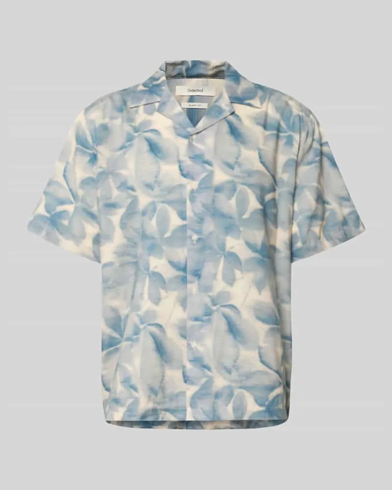 Selected Homme Relaxed Fit Freizeithemd aus Bio-Baumwoll-Modal-Mix Modell 'RELAXAIR Hellblau