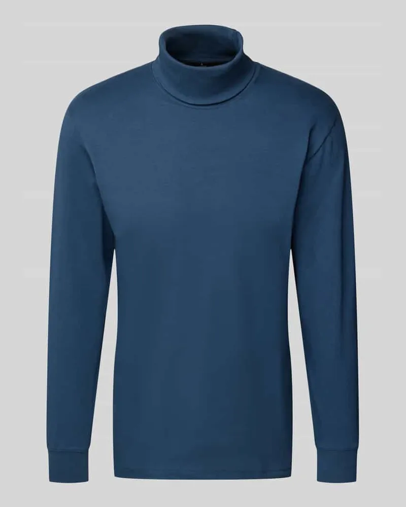 Ragman Longsleeve mit Rollkragen Dunkelblau