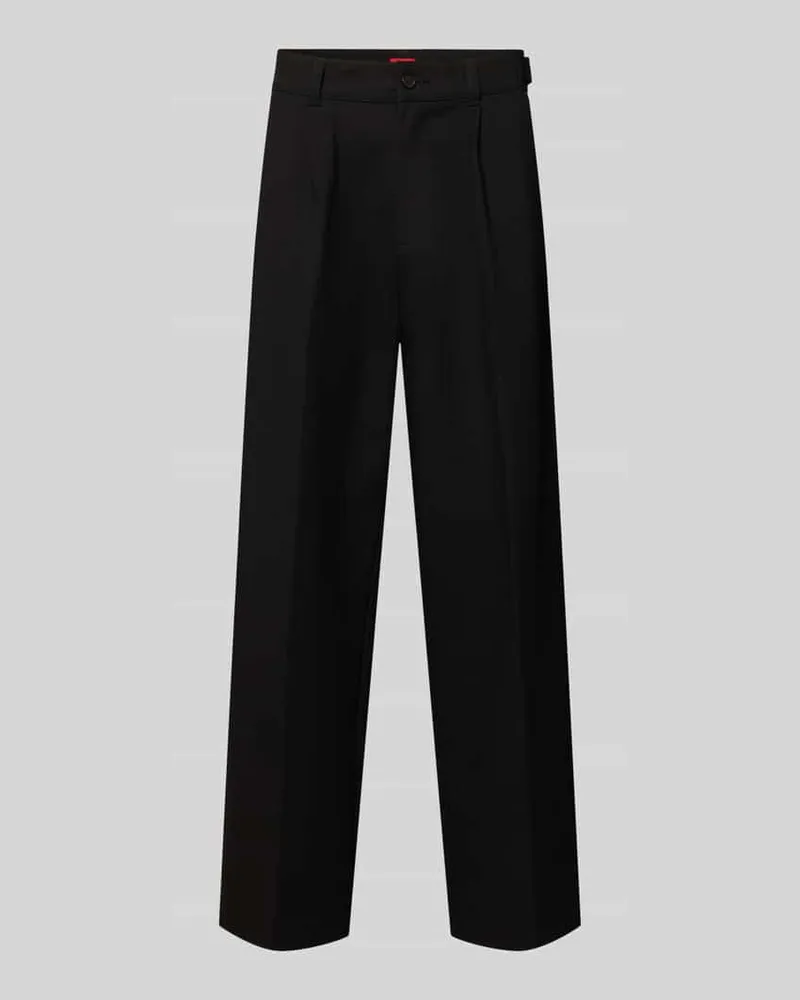 HUGO BOSS High Waist Bundfaltenhose mit Bügelfalten Black
