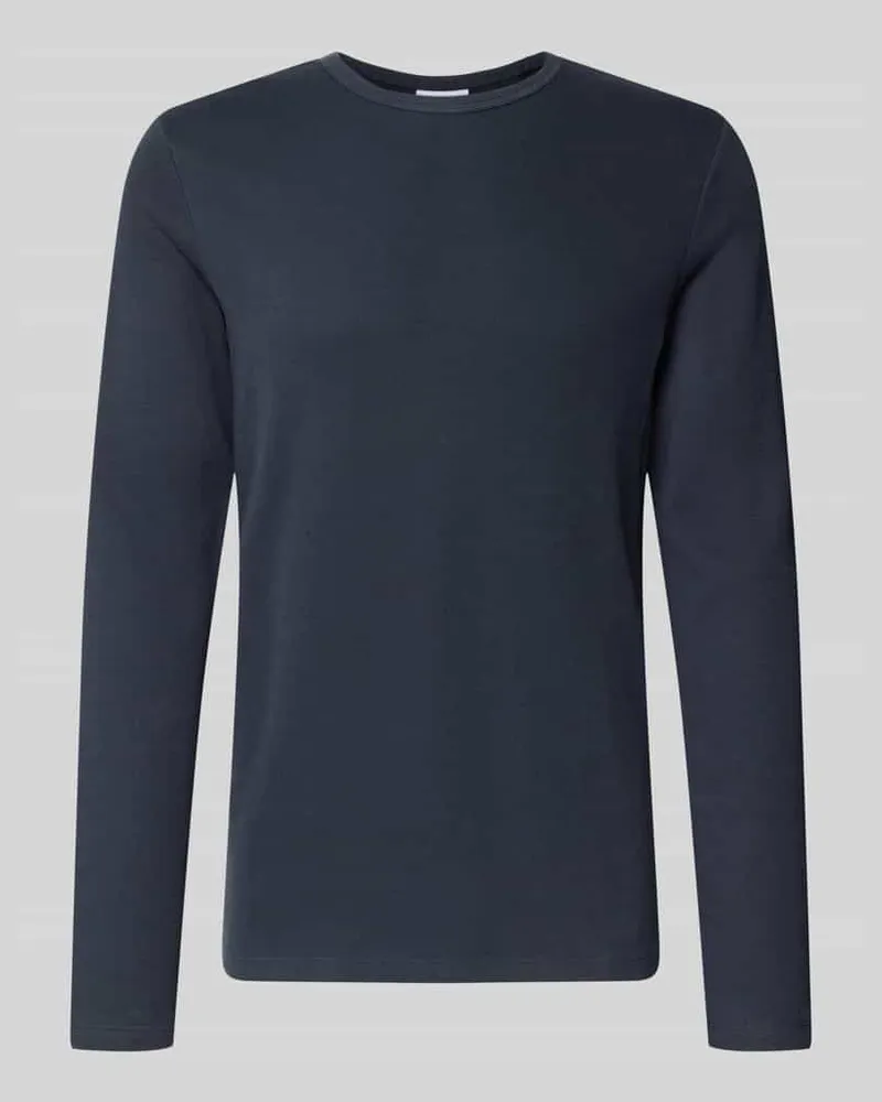 Lindbergh Longsleeve mit Rundhalsausschnitt und Label-Detail 