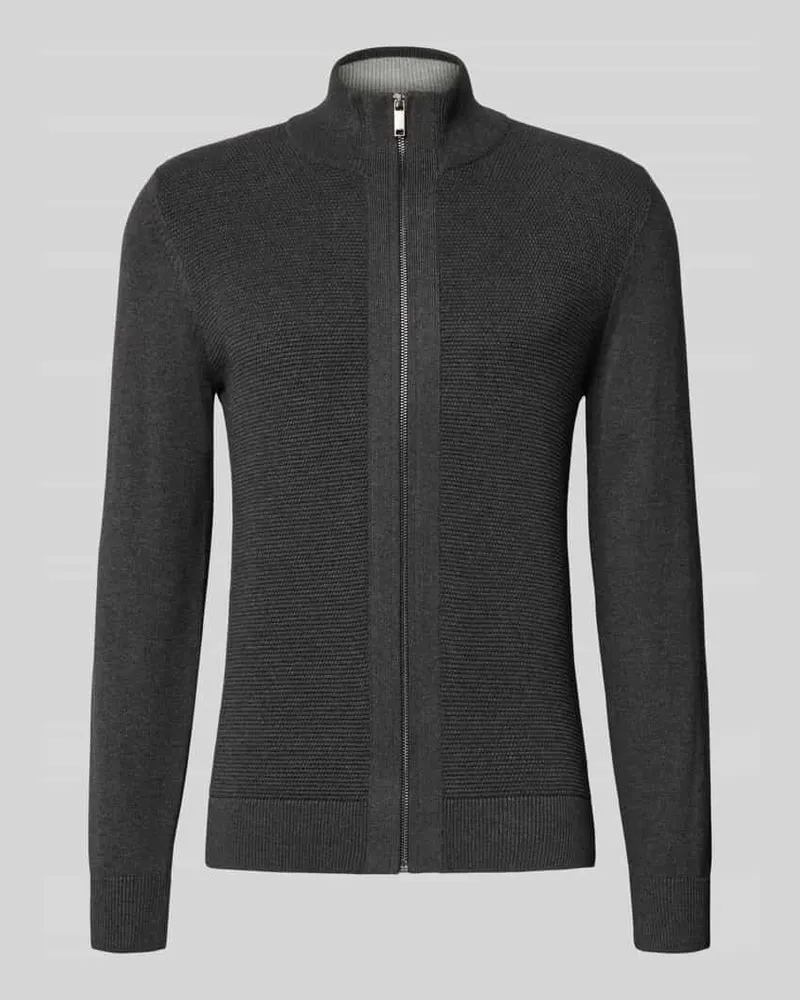 McNeal Strickjacke mit Stehkragen Dunkelgrau