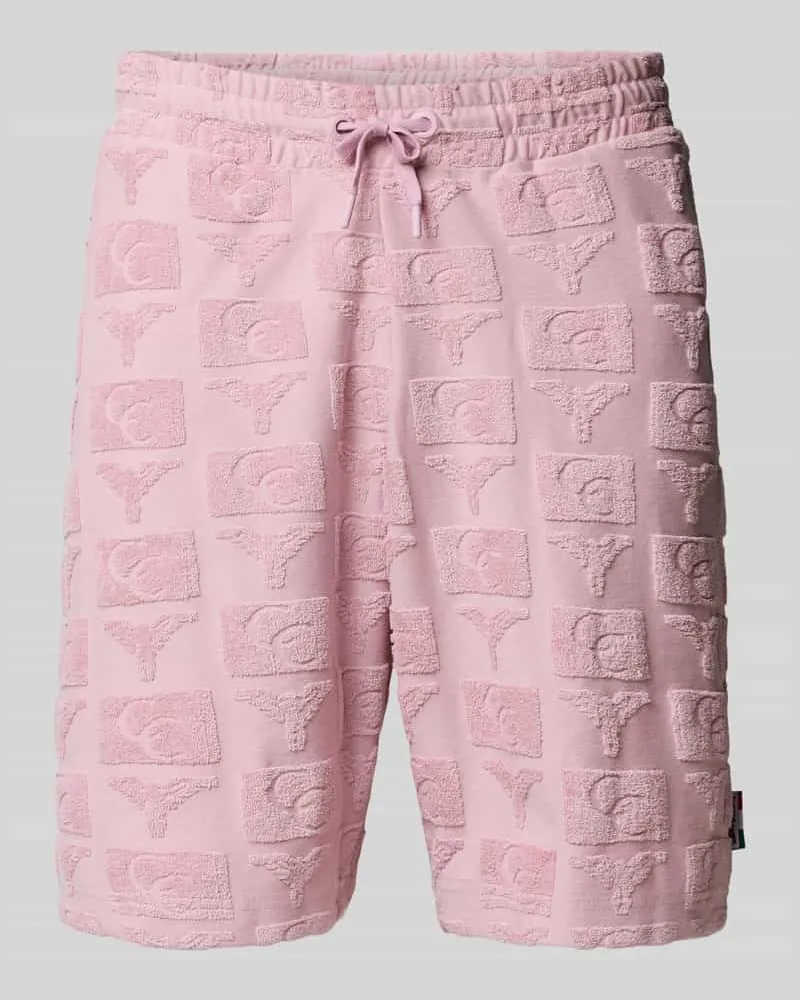 Carlo Colucci Regular Fit Sweatshorts mit Strukturmuster Modell 'BEACHWEAR 