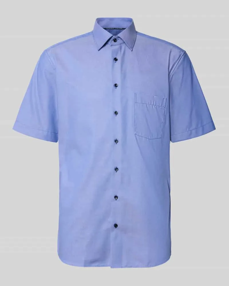 Eterna Regular Fit Business-Hemd aus Baumwolle mit Kentkragen Royal