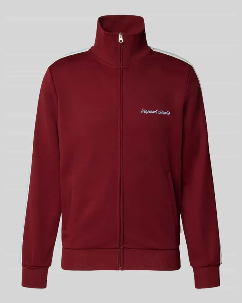 Jack & Jones Sweatjacke mit Stehkragen Modell 'COTEDAZUR Bordeaux