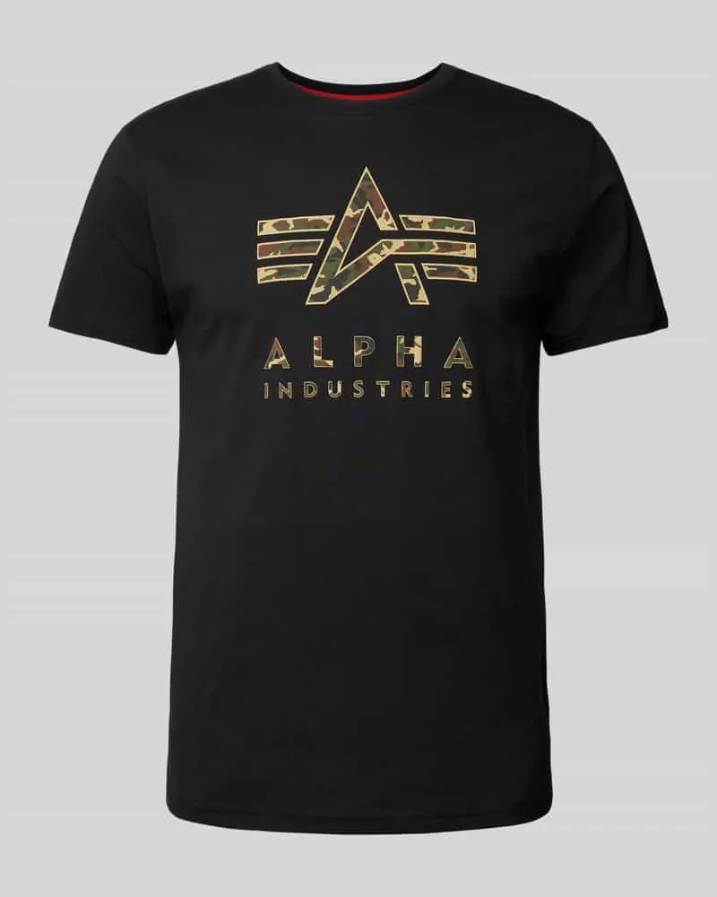 Alpha Industries T-Shirt mit Label-Print 