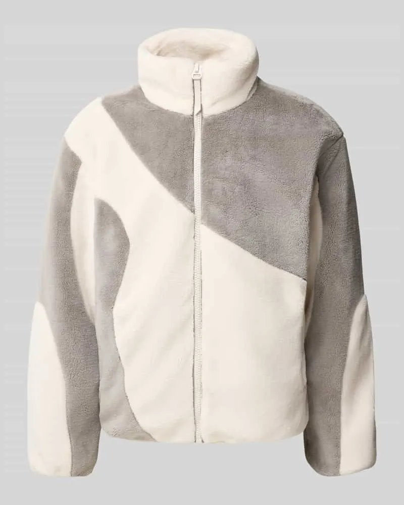 Only & Sons Fleecejacke mit Stehkragen Hellgrau