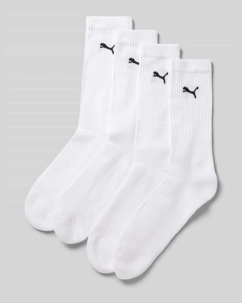 Puma Socken mit Logo-Stitching im 4er-Pack Weiss