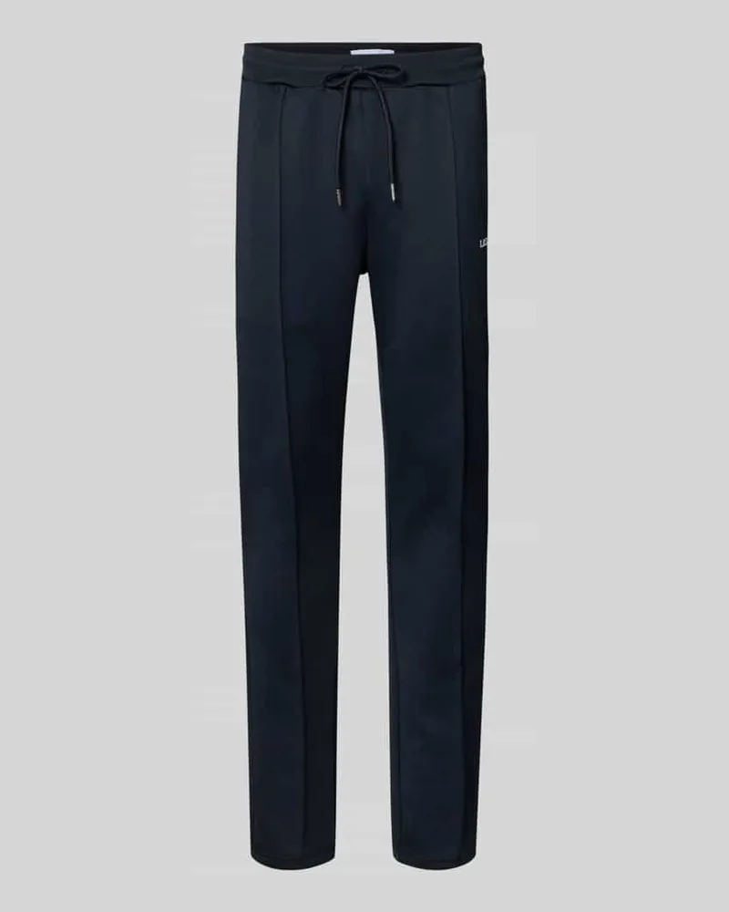 LES DEUX Sweatpants mit Logo-Print Modell 'Ballier Dunkelblau