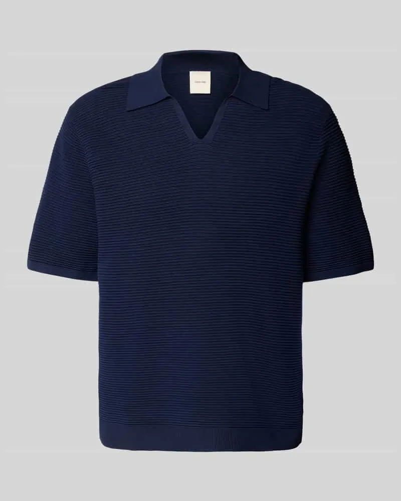 Calvin Klein Regular Fit Poloshirt mit V-Ausschnitt 