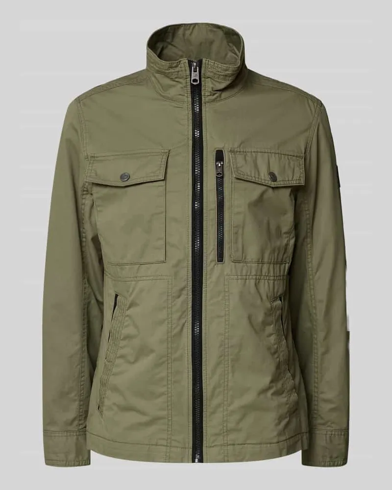 Tom Tailor Regular Fit Jacke aus reiner Baumwolle Oliv