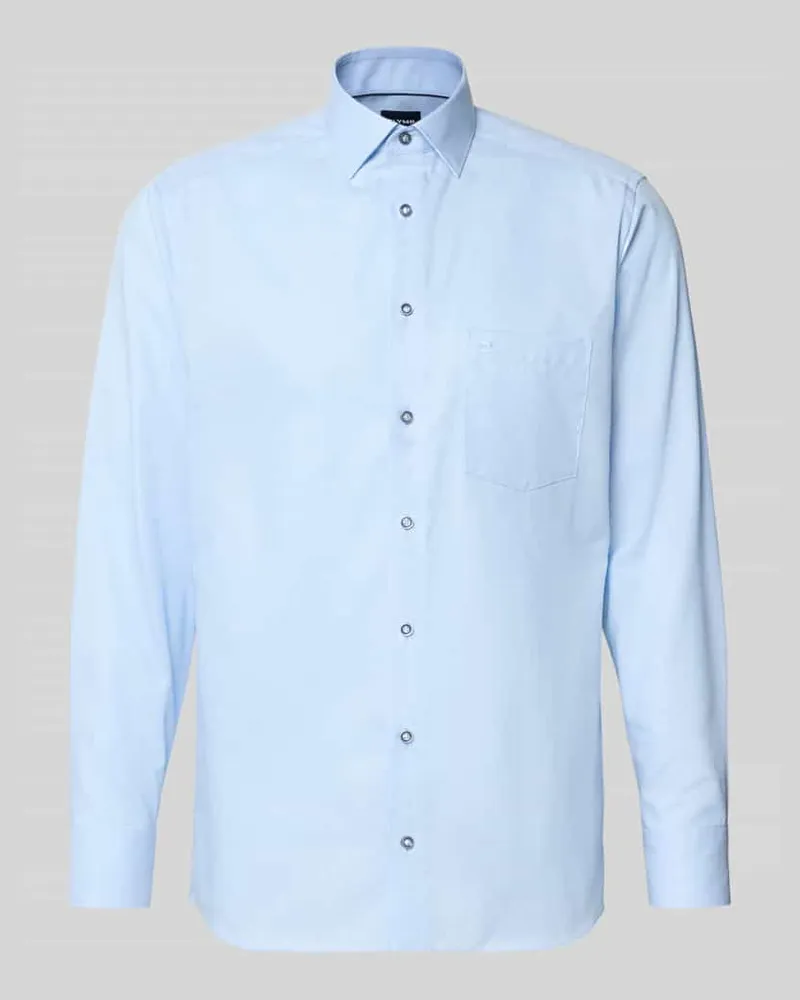 Olymp Modern Fit Businesshemd aus reiner Baumwolle Bleu