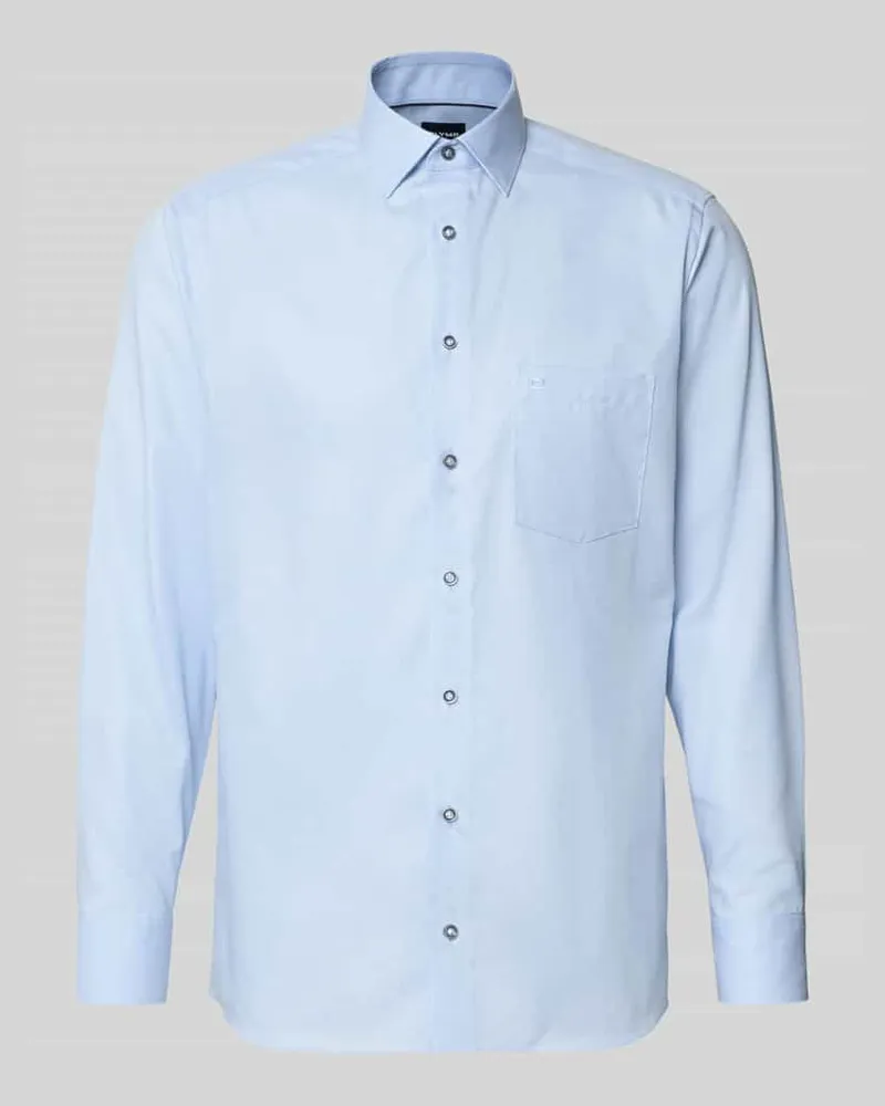 Olymp Modern Fit Businesshemd aus reiner Baumwolle Bleu