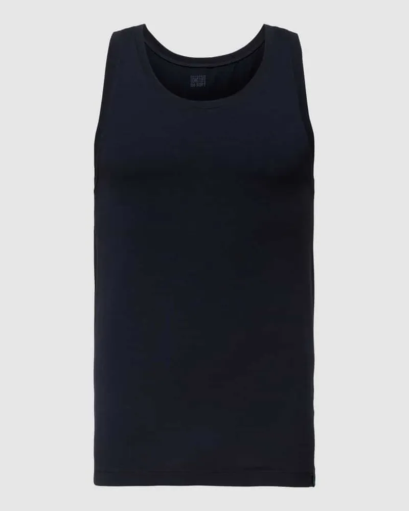 Schiesser Tanktop mit geripptem Rundhalsausschnitt Modell '1 BLACK 