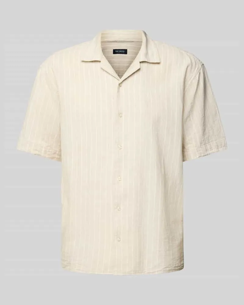 McNeal Regular Fit Freizeithemd aus Leinen-Baumwoll-Mix Beige