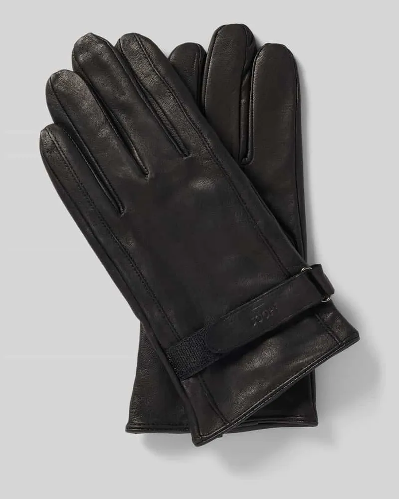 JOOP! Handschuhe aus Ziegenleder mit Riegel Black