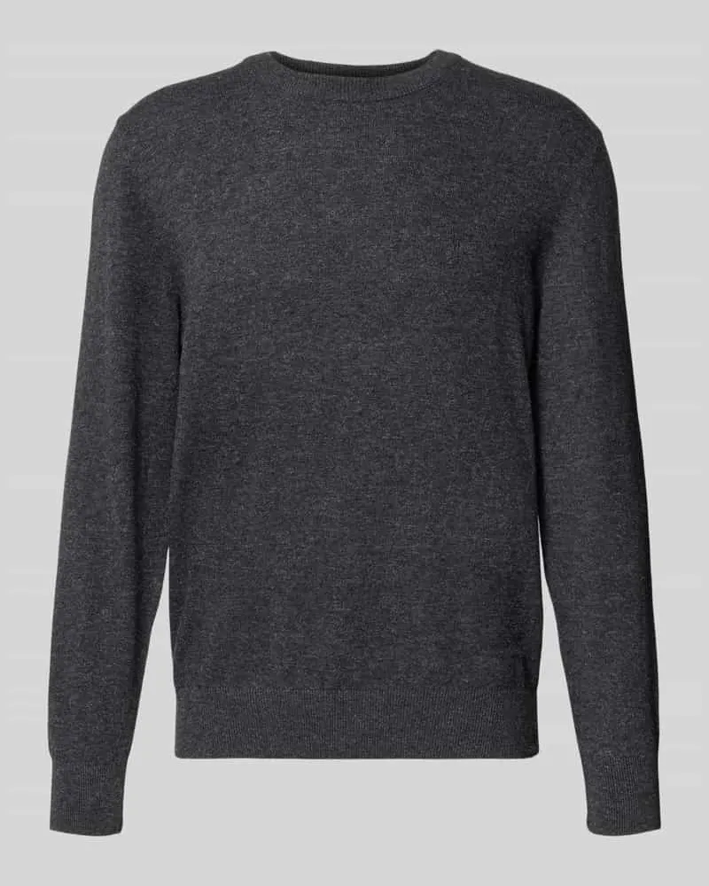 Marc O'Polo Regular Fit Pullover aus Baumwoll-Mix mit Schurwoll-Anteil Dunkelgrau