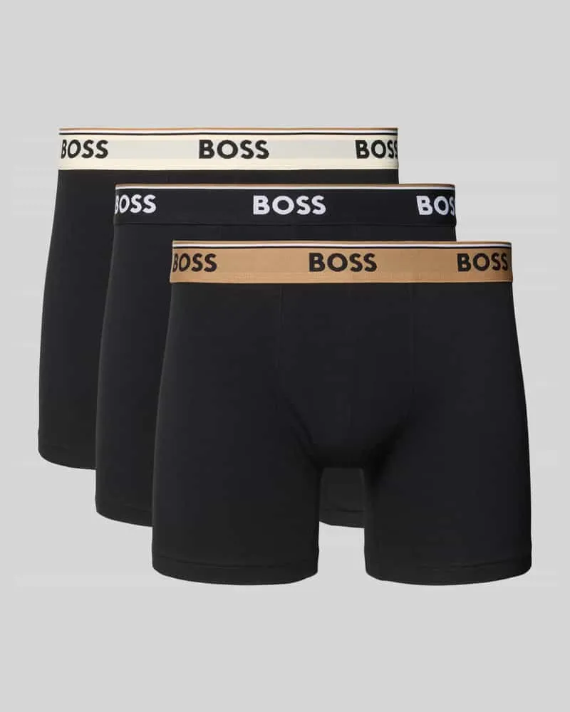HUGO BOSS Slim Fit Boxersorts aus Baumwoll-Mix im 3er-Pack Modell 'POWER Hellgrau