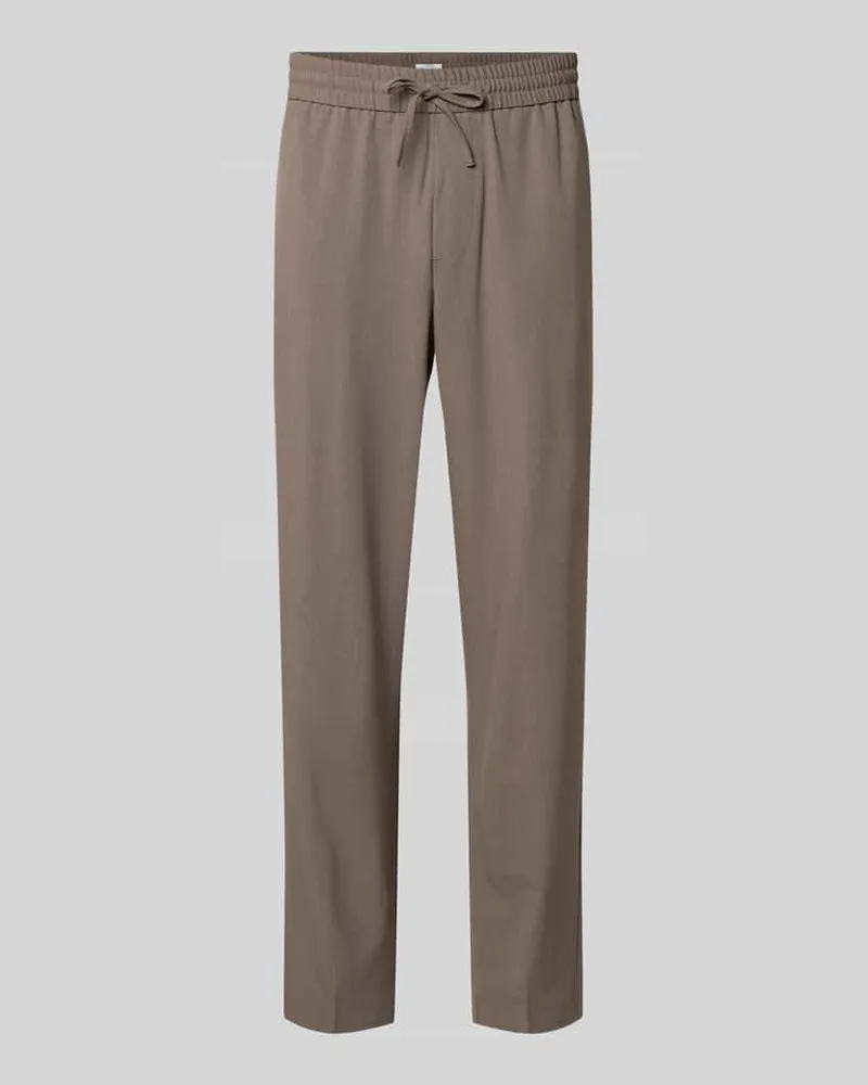 Lindbergh Relaxed Fit Hose mit elastischem Bund Mud