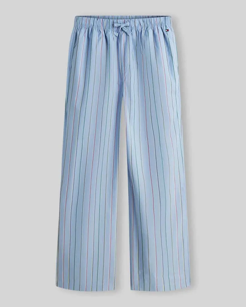 Tommy Hilfiger Regular Fit Pyjama aus reiner Baumwolle Bleu