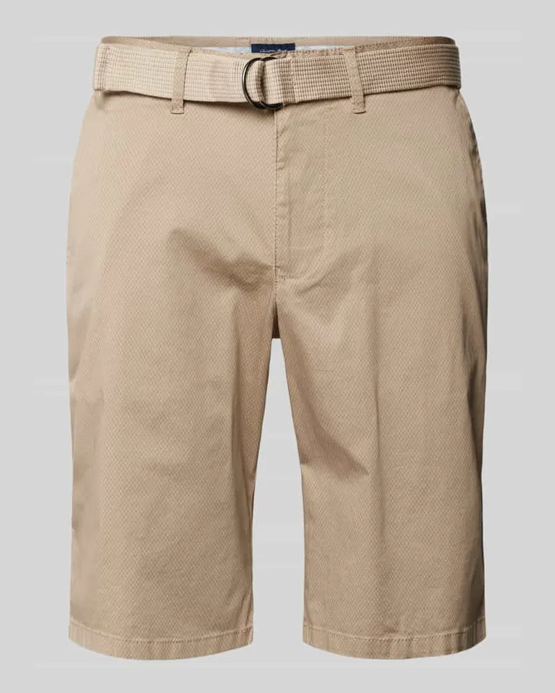 Christian Berg Slim Fit Chino-Shorts mit Gürtel 