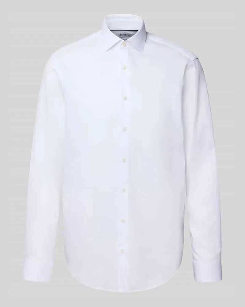 JAKE*S Regular Fit Business-Hemd mit Kentkragen Weiss