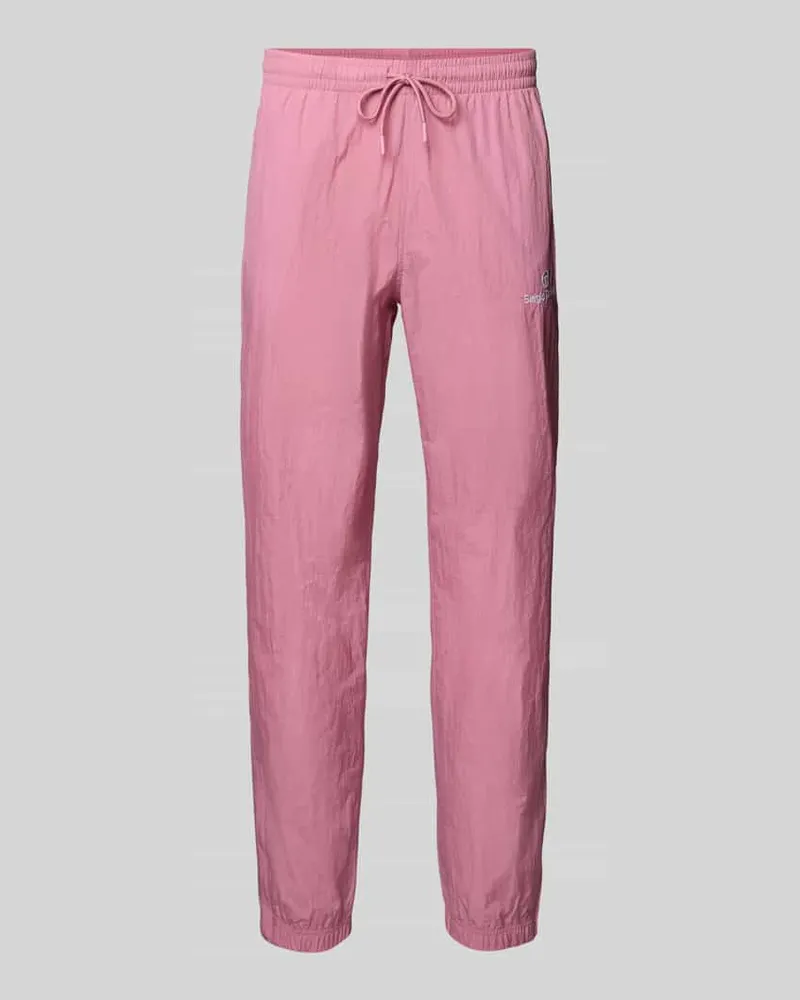 Sergio Tacchini Straight Fit Stoffhose mit Logo-Stitching Modell 'Nayla Hellrosa