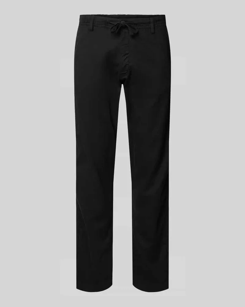 Jack & Jones Relaxed Fit Hose aus Baumwoll-Leinen-Mix Modell 'KANE Black