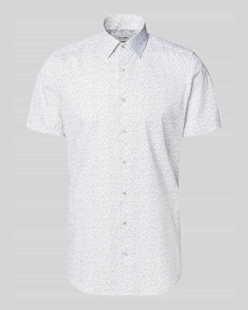 Olymp Slim Fit Business-Hemd mit Kentkragen Weiss
