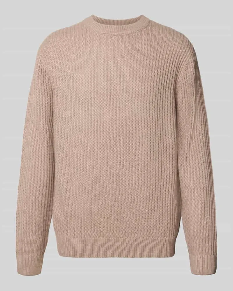 Jack & Jones Regular Fit Strickpullover aus Baumwoll-Mix Modell 'SAGE Beige