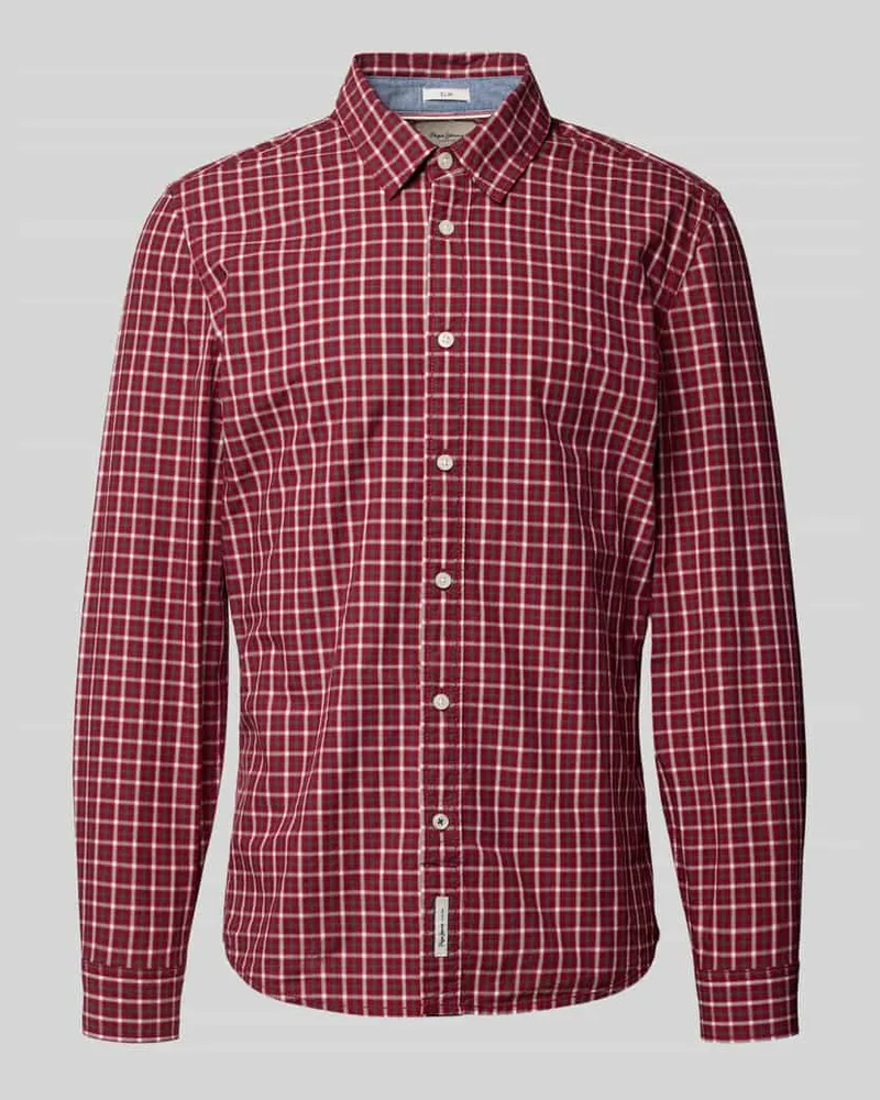 Pepe Jeans Slim Fit Freizeithemd aus reiner Baumwolle Modell 'CAPEL Rot