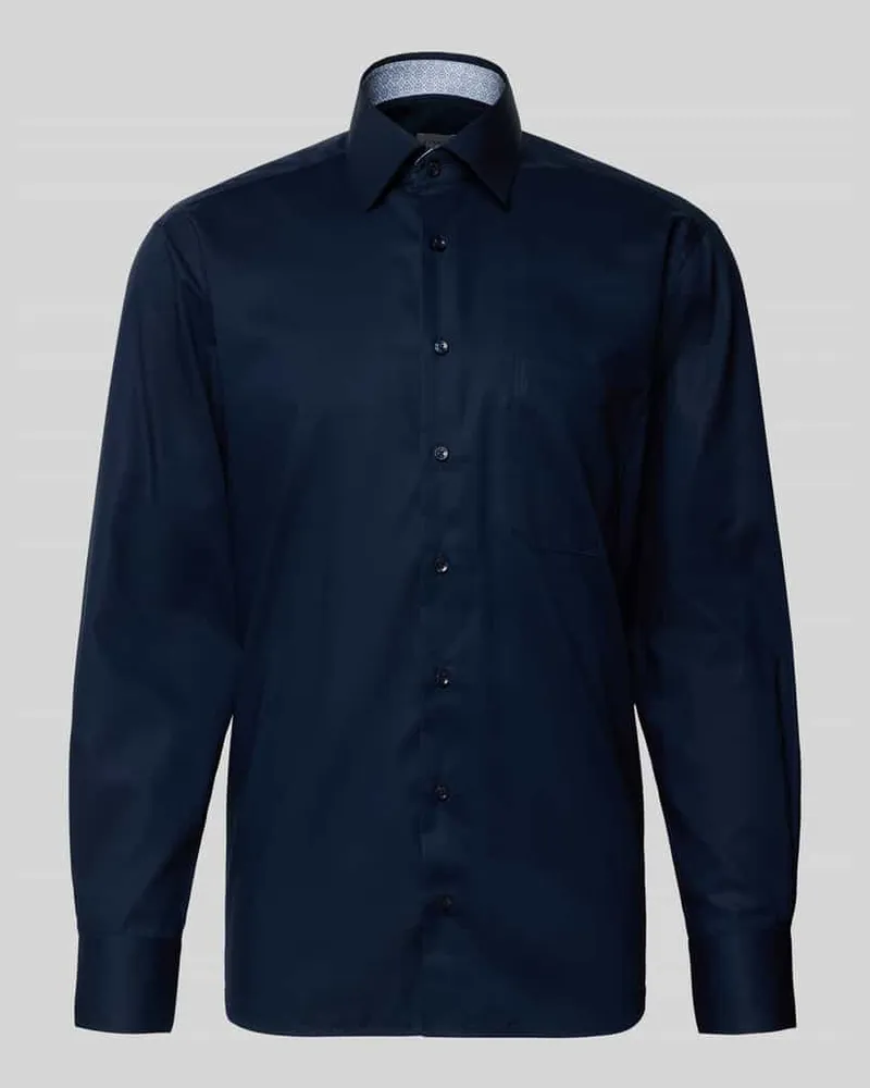 Eterna Comfort Fit Business Hemd aus Baumwolle mit Kentkragen Marine