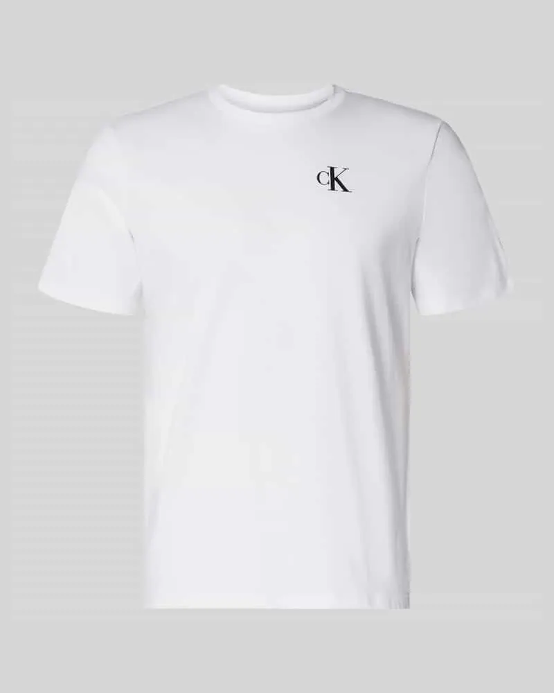 Calvin Klein Regular Fit T-Shirt mit Logo-Print Weiss