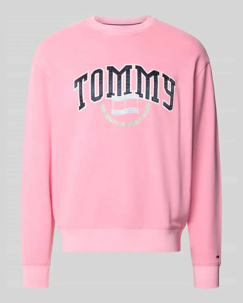 Tommy Hilfiger Relaxed Fit Sweatshirt aus reiner Baumwolle Rosa