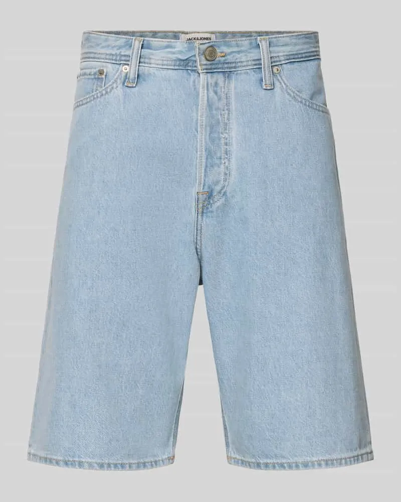 Jack & Jones Baggy Fit Jeansshorts mit Eingrifftaschen Modell 'ALEX Hellblau