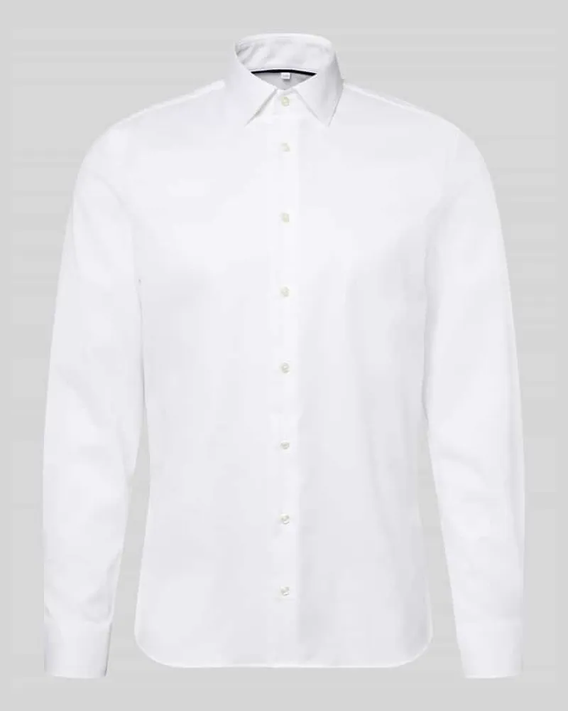 JAKE*S Slim Fit Businesshemd aus Baumwoll-Mix Weiss
