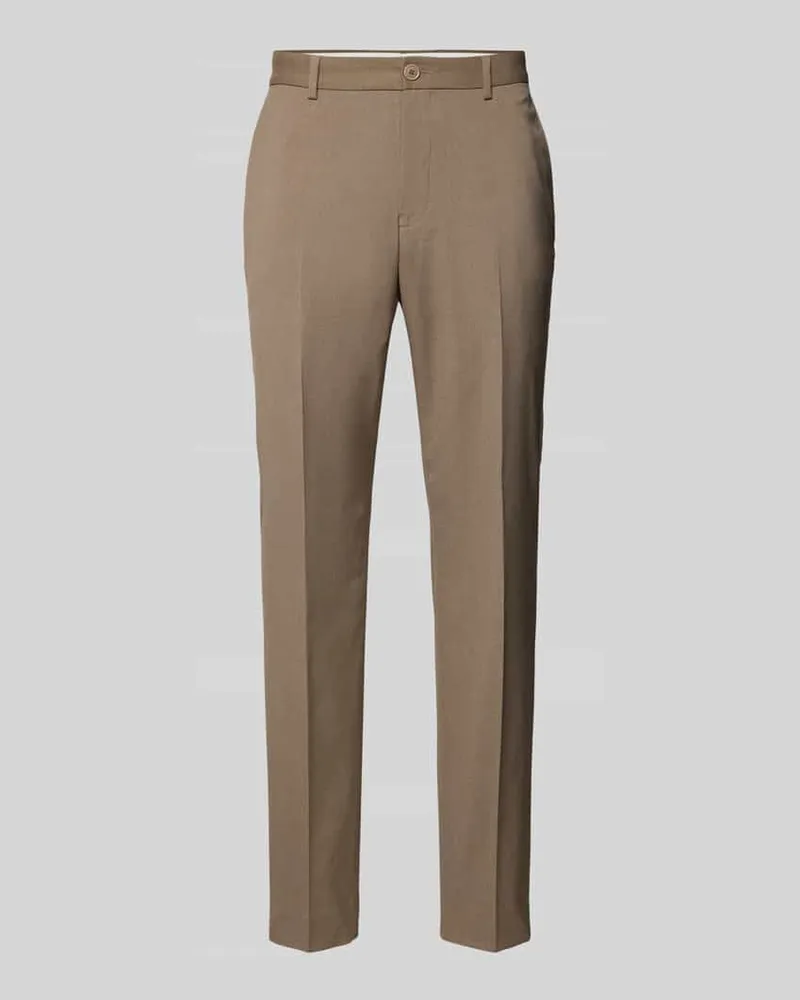 S.Oliver Regular Fit Anzughose mit angedeuteten Gesäßtaschen Camel