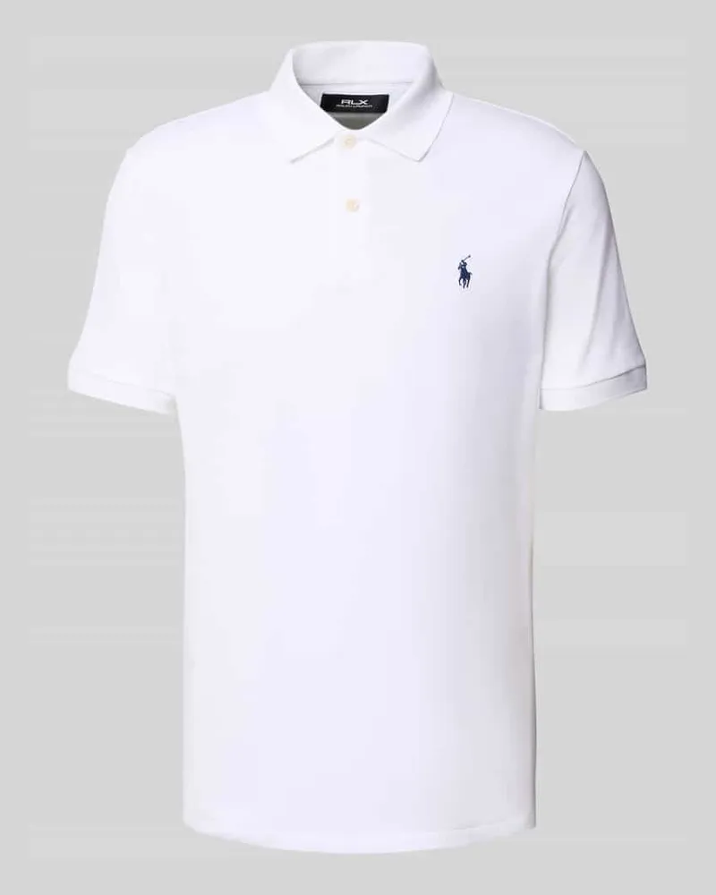 Ralph Lauren Slim Fit Poloshirt mit Label-Stitching Weiss