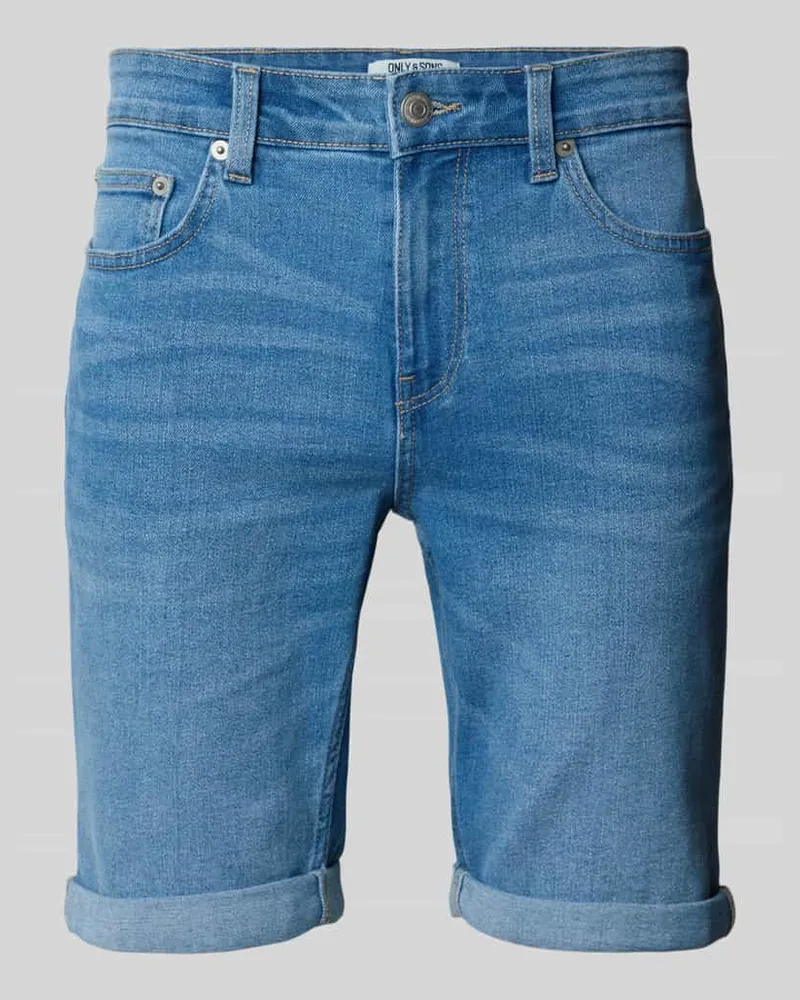 Only & Sons Regular Fit Jeansshorts aus Baumwoll-Mix 