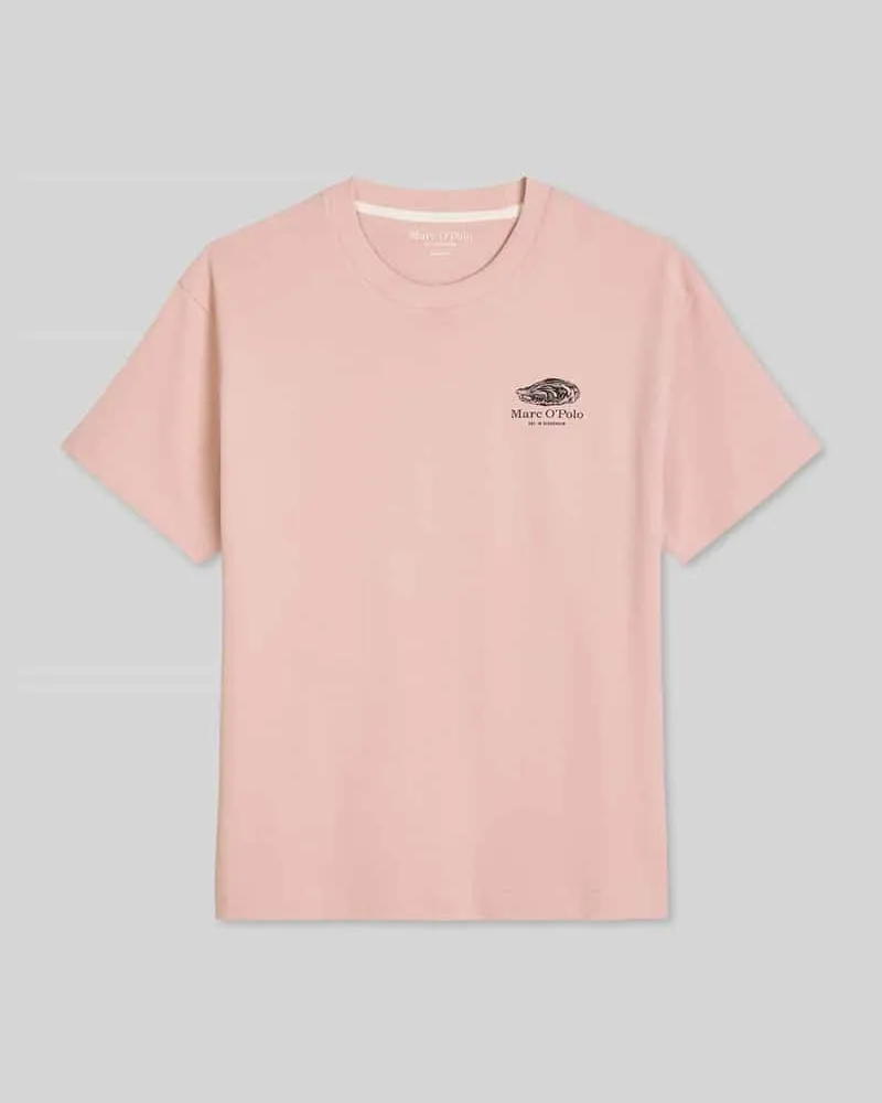 Marc O'Polo Loose Fit T-Shirt aus reiner Baumwolle mit Rücken-Print Rose