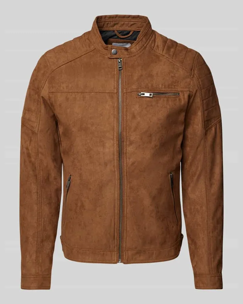 Jack & Jones Jacke in Leder-Optik Modell 'JEROCKY 