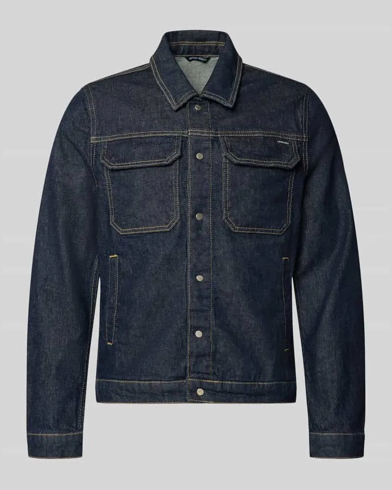 Antony Morato Slim Fit Jeansjacke aus Baumwoll-Mix Dunkelblau