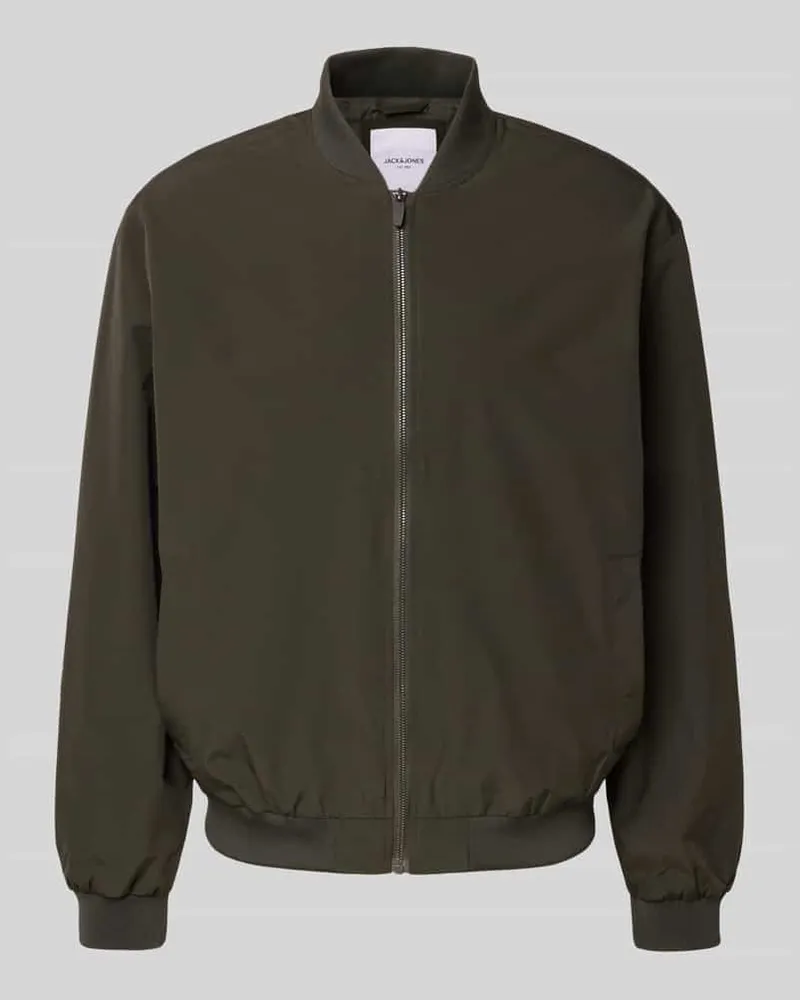 Jack & Jones Bomberjacke mit Stehkragen Modell 'CHARGE Oliv