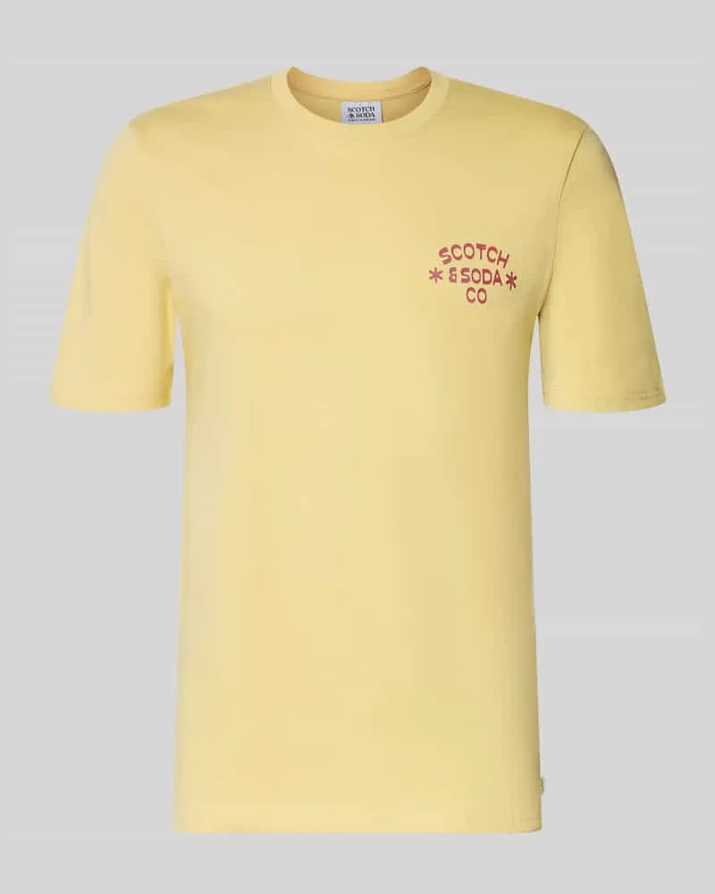 Scotch&Soda T-Shirt mit Rundhalsausschnitt Hellgelb