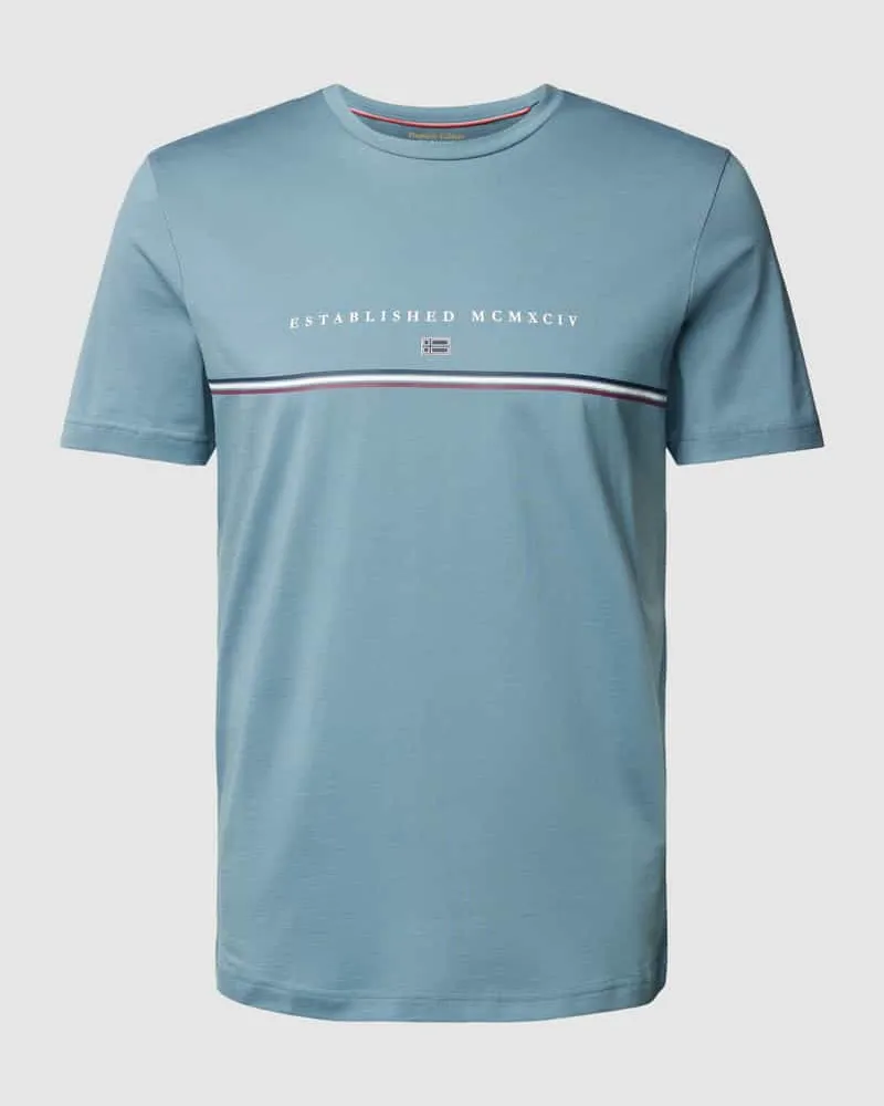 Christian Berg T-Shirt mit Statement-Print Metallic